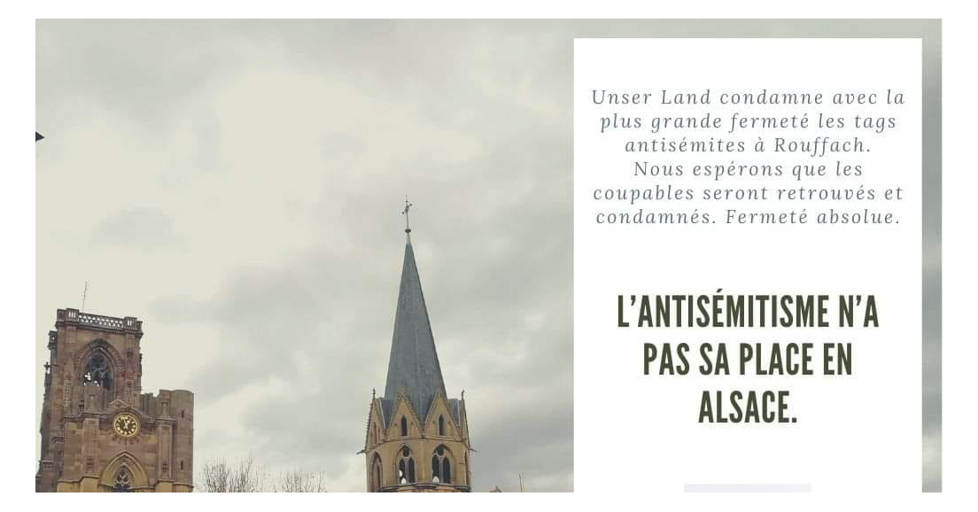 Unser Land condamne avec la plus grande fermeté les tags antisémites