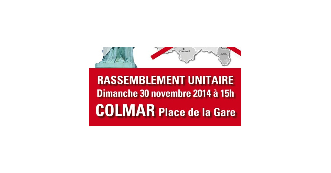 Manif anti-annexion: tous à Colmar ce dimanche à 15h00, place de la gare