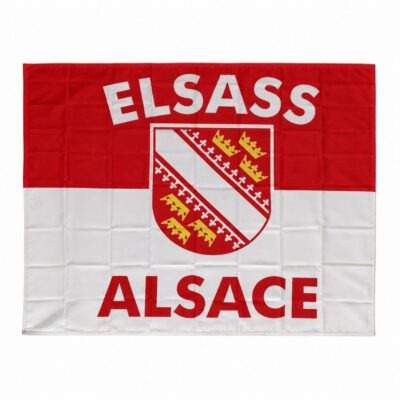Drapeau Alsace avec blason alsacien 150 × 90 cm
